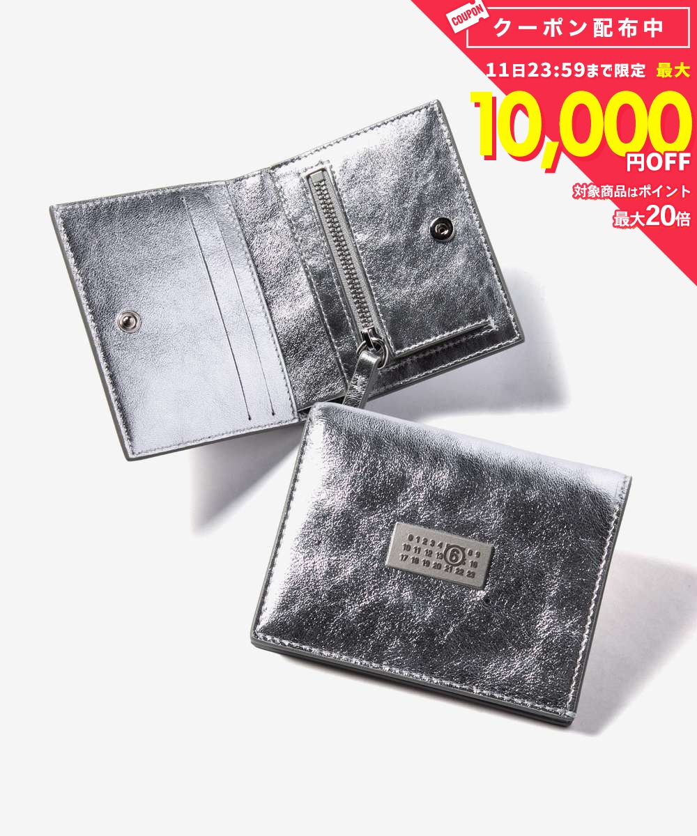 エムエム6 MM6 NUMERIC BIFOLD WALLET ニューメリックレザーウォレット SA5UI0015 P8874 二つ折り財布 レザー ロゴ ユニセックス 財布