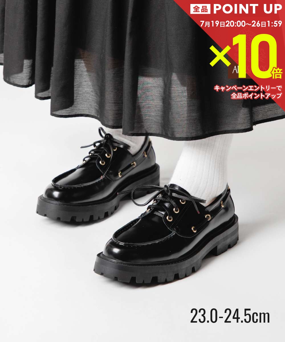   アルテサノス ARTESANOS モカシンシューズ トラックソール GU12-526-23-FL 1381 モカシン レディース シューズ ブラック 23.0 23.5 24.0 24.5cm