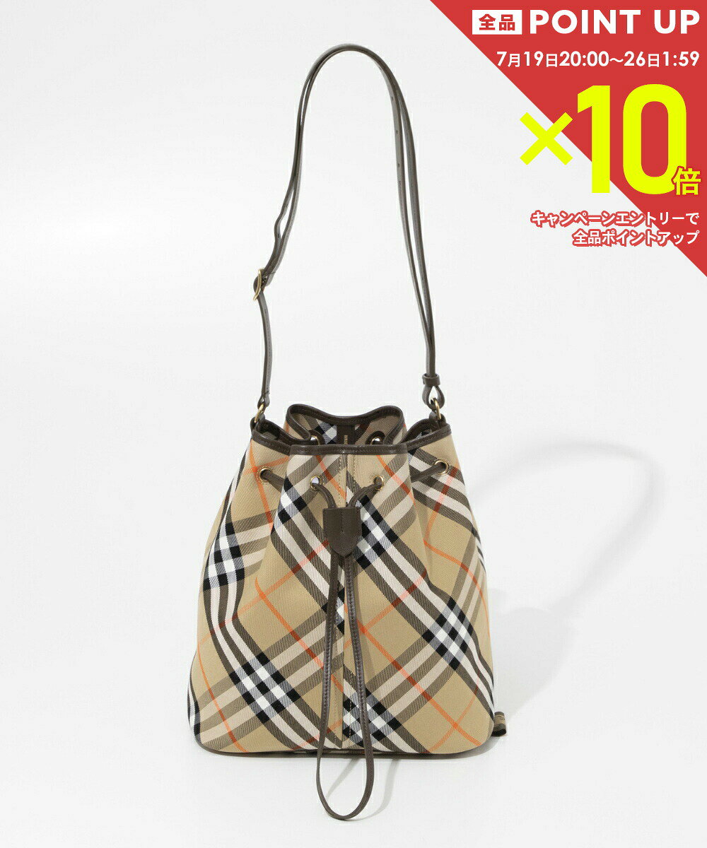  バーバリー BURBERRY LL MD DRAWSTRING BUCKET CJ1 8093869 B9368 レディース バッグ ショルダーバッグ ドローストリング バケットバッグ チェック柄 トートバッグ ロゴ プレゼント 誕生日 ギフト 鞄 バーバリ ブラン