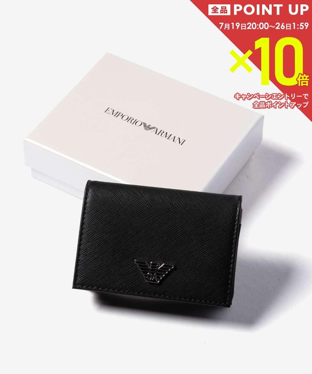  エンポリオアルマーニ EMPORIO ARMANI ASV CARDHOLDER ASV カードホルダー Y4R576 Y138E カードケース 名刺入れ イーグルプレート ロゴ メンズ 財布 小物 ブラック
