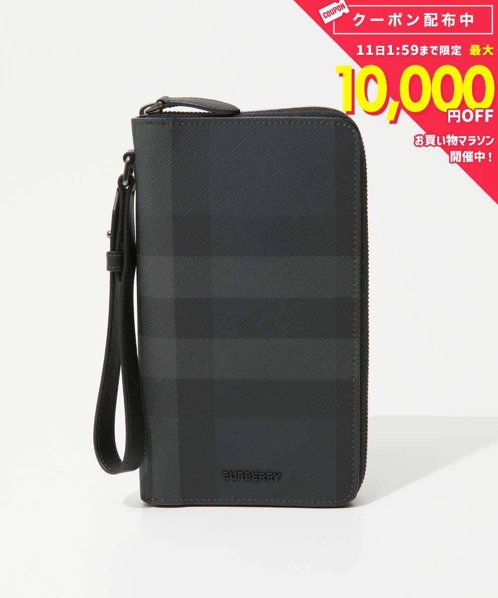 バーバリー BURBERRY 8066839 A1208 メンズ 財布 長財布 チェック トラベルウォレット ロングウォレット レザー ジッ…
