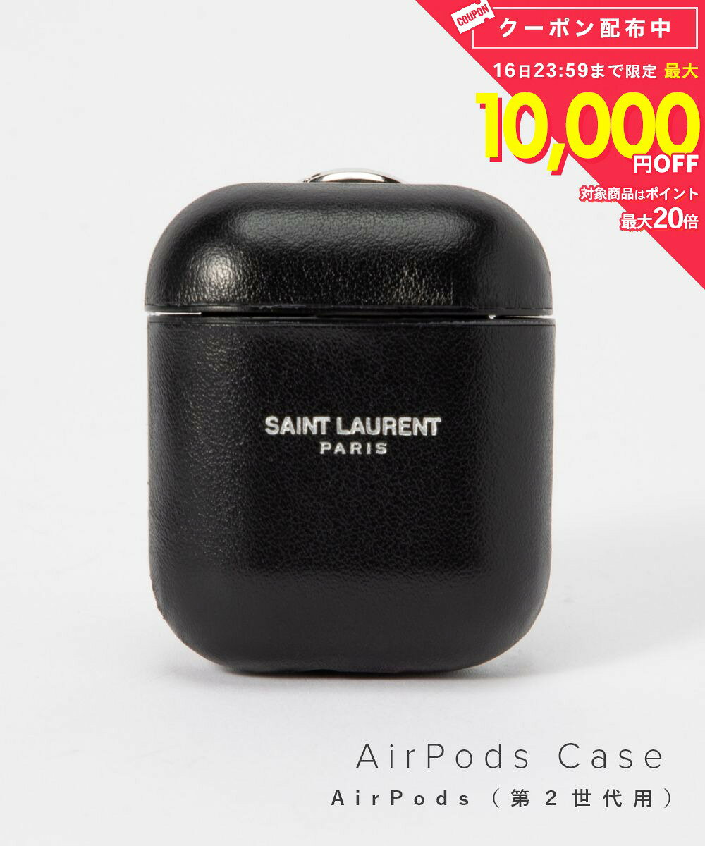 サンローラン SAINT LAURENT 635648 0O7TN イヤホンケース メンズ レディース ファッション小物 パリ イアフォンポーチ レザー AirPods エアーポッズ 小物入れ ケース コンパクト ロゴ トラベル プレゼント ギフト エアポッズ 贈り物 記念 airpods case ブラック