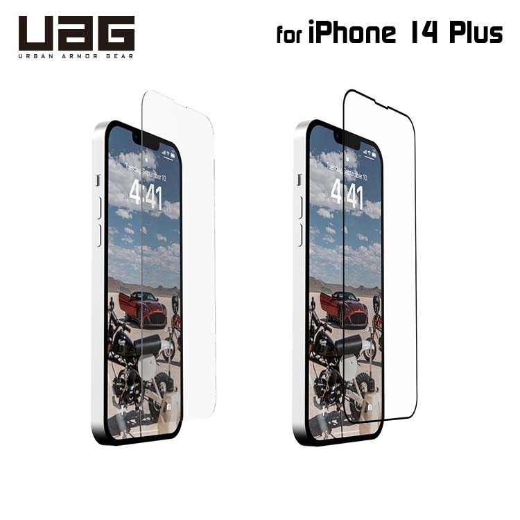 （在庫限り）UAG iPhone 14 Plus 用 ガラススクリーンシールドプラス 2重強化ガラス 全2色 UAG-IPH22LA-SPPLSシリーズ 6.7インチ ユーエージー 保護フィルム アイフォン14Plus フィルム ガラスフィルム 保護シート アイホン14plus クリア 極細黒縁 フチなし フチあり