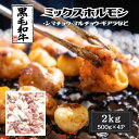 九州産 黒毛和牛 ミックスホルモン 2kg(500g×4)冷凍 焼肉 BBQ もつ鍋