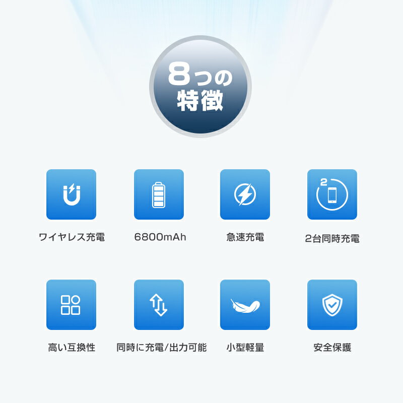モバイルバッテリー 小型 薄型 大容量 6800mAh 防災電源 2026新登場 15W　マグネット式 ポータブル充電器 有線無線両用 PD対応 QC対応 QI対応 磁気吸着充電器 MagSafe対応 22.5W急速充電 ワイヤレス充電 磁気 日本語取扱説明書 【PL保険加入済み製品・安心】 - Image 3