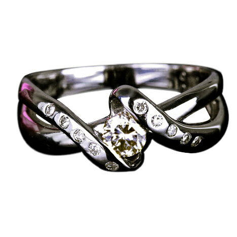 Rakuten - 【選べる地金】ダイヤモンド リング 0.4ct K10WG/K18WG