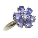 【選べる地金】タンザナイト リング 1.0ct K10WG/K10YG 青紫 小花