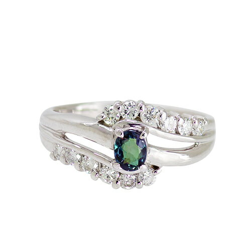 【選べる地金】 アレキサンドライト リング 0.3ct Pt900/K18WG/K18YG
