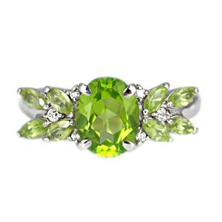 【選べる地金】ペリドット リング 2.5ct Pt100/K10WG/K10YG