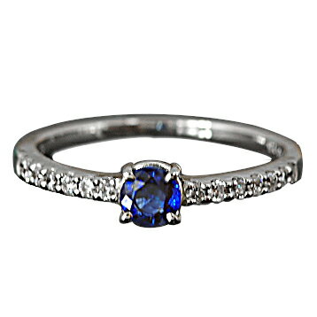【選べる地金】サファイヤ リング 0.35ct K18WG/K18YG