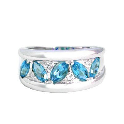 Topaz - ブルートパーズ リング 0.7ct SV925 マーキース デザイン