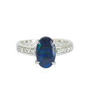 【選べる地金】ブラックオパール リング 1.5ct Pt900/K18WG【限定8点】【選べるルース】