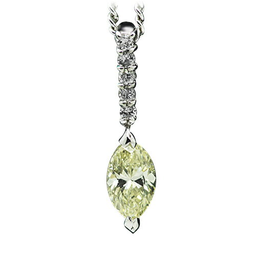 乐天商城 - 【選べる地金】ダイヤモンドペンダント 0.5ct K18WG/K18YG ライトイエロー マーキース
