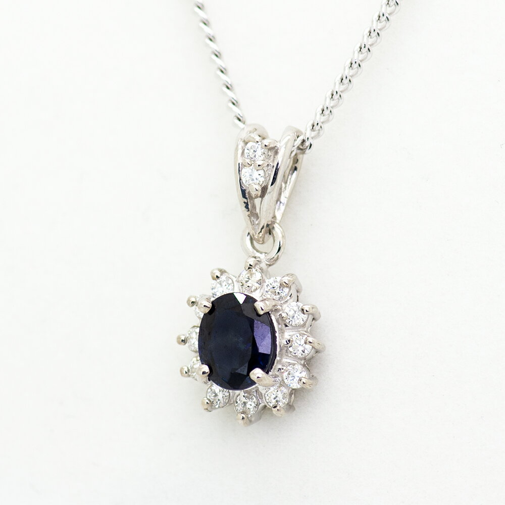 乐天商城 - 【選べる地金】 サファイヤ ペンダント 0.4ct K10WG/K10YG