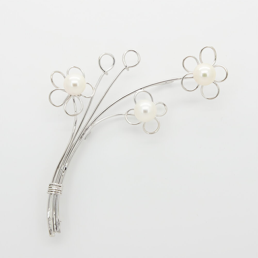Akoya Pearl - アコヤパール 花束ブローチ 8.5mm SV925