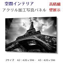 写真パネル 壁インテリア ウォールアート/ パリ エッフェル塔/Sky over the Eiffel Tower/モノトーン　白黒 絵画 ポスター 額入り インテリア 壁 おしゃれ 壁掛け リビング 寝室 ホテル タワマン ホール 施設 新築祝い 開業祝い 開店祝い プレゼント玄関 植物 花 ギフト