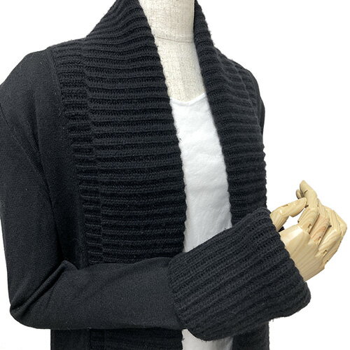ジャンフランコ フェレ ニット ロングコート 黒 サイズ38 GIANFRANCO FERRE ウール カシミヤ ブランド レディース アパレル【中古】