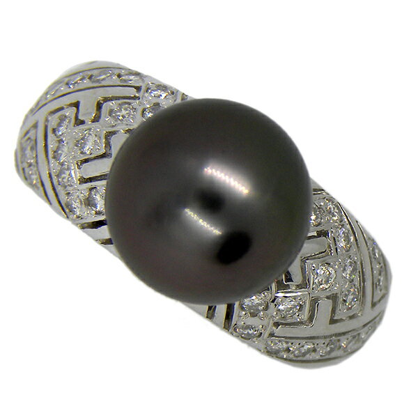 【中古】PT900黒蝶真珠リング1...