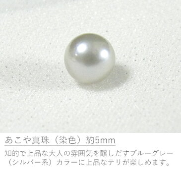 アコヤ真珠 約5mm ブルーグレー シルバー系 両穴 一個 一玉 1粒 ばら売り 手芸材料 素材 あこや 染め パール ルース ハンドメイド 天然石 手作り アクセサリーパーツ ジュエリー【中古】