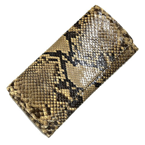 パイソン 長財布 コインポケット付き ニシキヘビ 無双 金運 財運 メンズ 【中古】【ネコポス配送】(4.0)