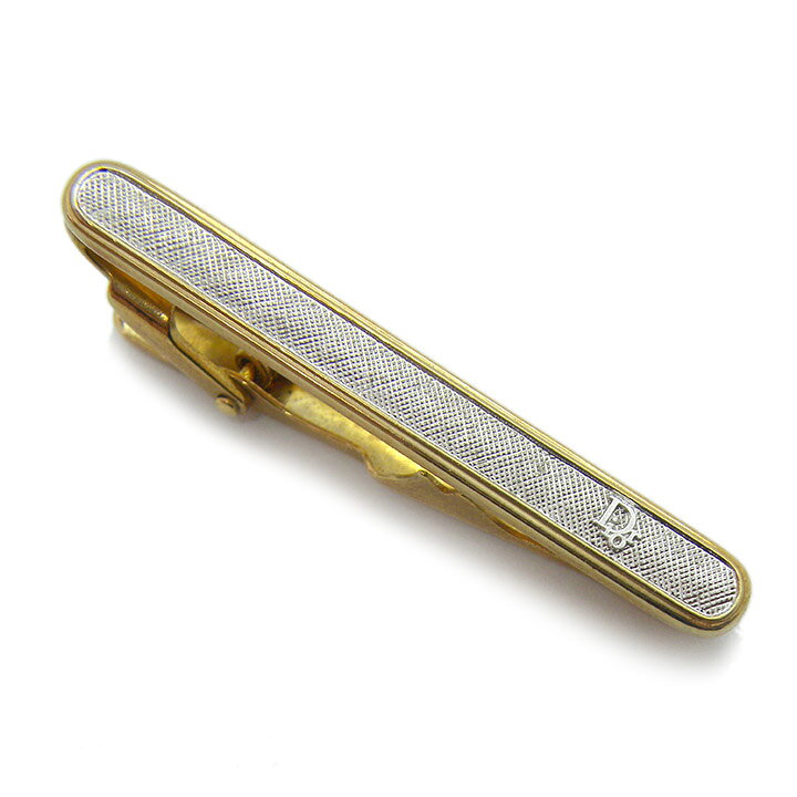 ディオール Christian Dior ネクタイピン コンビ シルバーxゴールド タイバー メンズ小物 ブランド 【中古】【ネコポス配送】