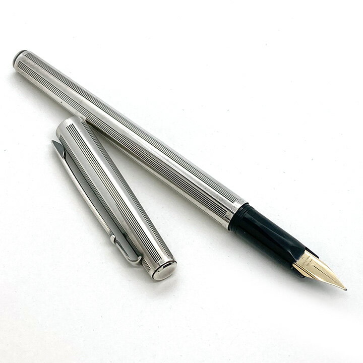 カランダッシュ Caran d'Ache 万年筆 14K 585 ペン先サイズM (中字) シルバーカラー 筆記用具 筆記具 文房具 ブランド【中古】【ネコポス配送】