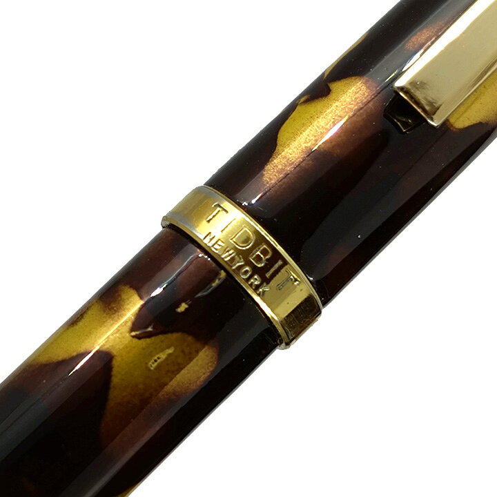 べっ甲柄 ボールペン TIDBIT NEW YORK ツイスト式 インク青 筆記具 文房具 ブラン...