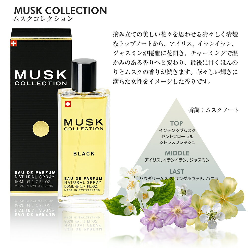 MUSK COLLECTION ムスクコレクション 香水 50mL【スイス ユニセックス レディース メンズ ムスクコレクション ホワイトムスク グラマー ブラックバニラ スレッジハンマー 官能的 魅力的 妖艶 スパイシー オリエンタル】