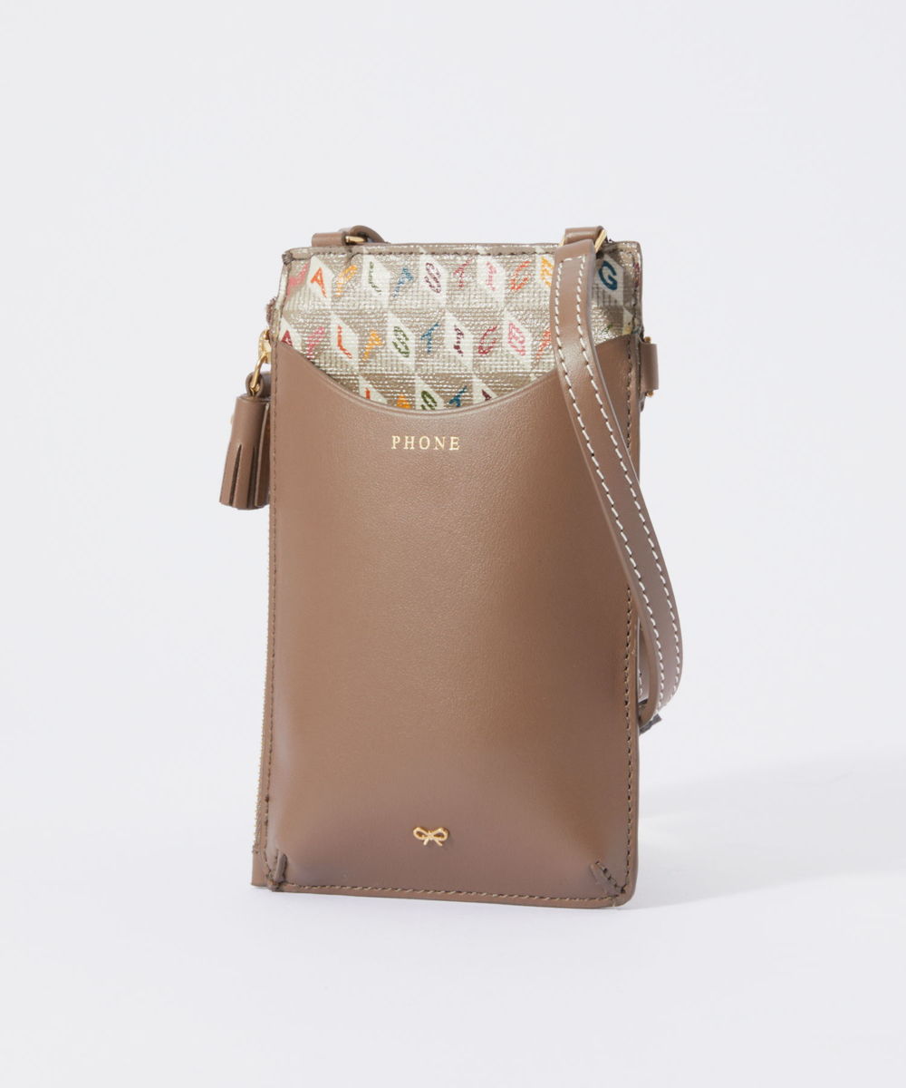 アニヤ ハインドマーチ ANYA HINDMARCH 5050925 169882 ショルダーバッグ レディース フォンケース ジップ フォンポーチ スマホケース ポシェット レザー プレゼント オシャレ ギフト アイ アム ア プラスチックバッグ Zip Phone Pouch on Strap I am a Plastic Bag