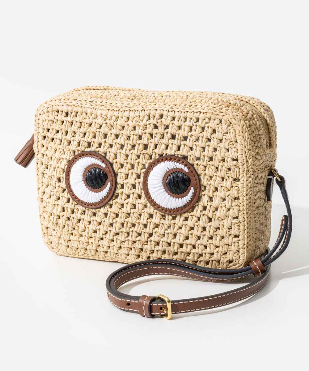 アニヤ ハインドマーチ ANYA HINDMARCH 5050925 168342 ショルダーバッグ EYES レディース バッグ アイズ クロスボディ CROSSBODY ミニバッグ ラフィア 斜め掛け プレゼント 肩掛け お出かけ ギフト 鞄 かばん 旅行 ナチュラル