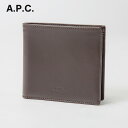 アー・ペー・セー ミニ財布 メンズ APC アーペーセー A.P.C PXAWV H63340 二つ折り財布 メンズ 財布 ミニ財布 小銭入れ エマニエル シンプル NEW PORTEFEUILLE LONDON レザー ミディアム ニュー ポートフォリオ ロンドン プレゼント ダークブラウン