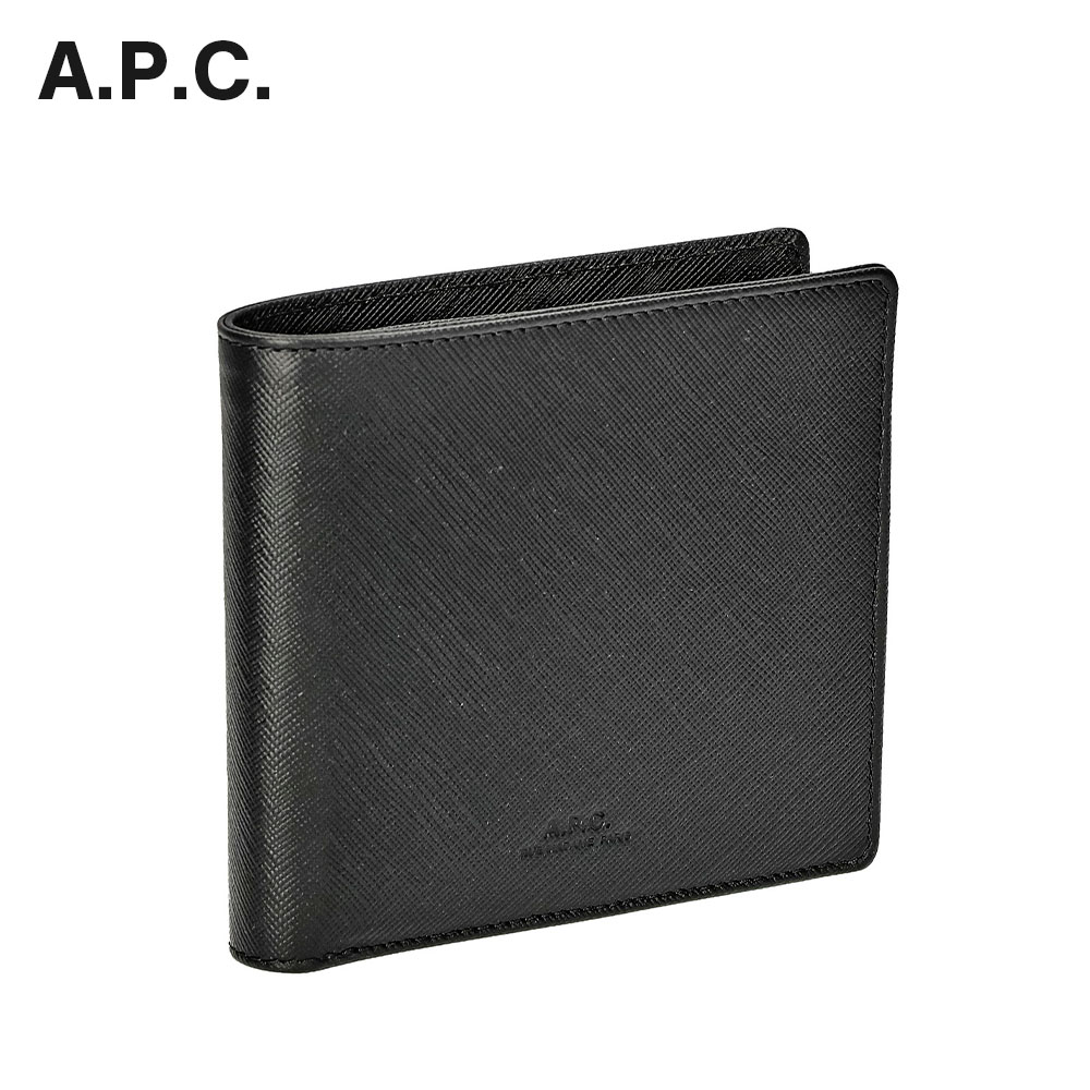 APC アーペーセー A.P.C 二つ折り財布 メンズ 財布 ミニ財布 レザー 小銭入れ付き シンプル 小物 プレゼント お祝い 記念 コンパクト財布 NEW PORTEFEUILLE LONDON 黒 ブラック PXBJQ-H63340 ギフト プレゼント 新生活