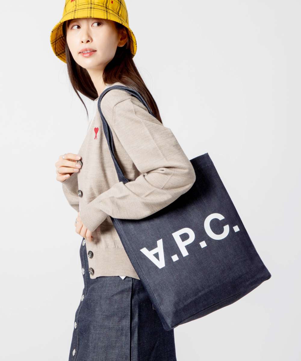 APC アーペーセー A.P.C トートバッグ メンズ レディース バック 手提げバッグ 肩掛け デニム カジュアル A4 軽量 シンプル コットン ブランドロゴ インディゴ COCSX-M61445 ギフト プレゼント 新生活