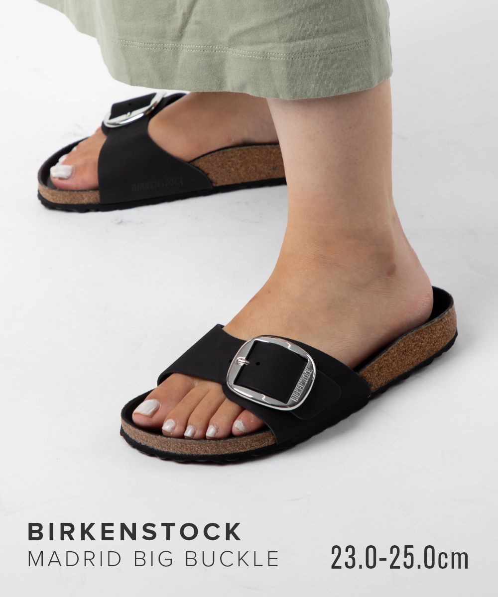 ビルケンシュトック BIRKENSTOCK 1006523 サンダル マドリッドビッグバックル MADRID BIG BUCKLE レディース シューズ オイルドレザー ナローフィット ビルケン コンフォートサンダル アウトドア 旅行 キャンプ ワンストラップ ブラック 23.0～25.0cm