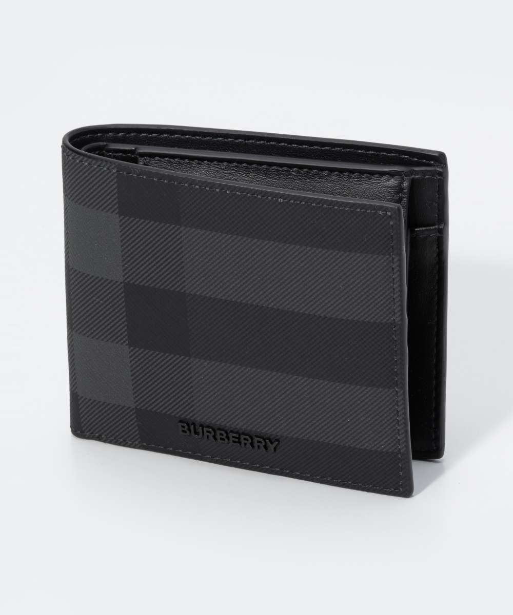 バーバリー バーバリー BURBERRY 8070201 二つ折り財布 MS CC BILL COIN BRT メンズ 財布 ミニ財布 ロゴプレート チェック コンパクト プレゼント ギフト 贈り物 シンプル 誕生日 記念 お祝い チャコール