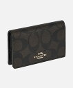 コーチ COACH 91681 名刺入れ Signature Business Card Case メンズ レディース ファッション小物 ビジネス シグネチャー カードケース シンプル コンパクト ギフト プレゼント お祝い 記念 通勤 通学 コーチアウトレット ブラウン×ブラック