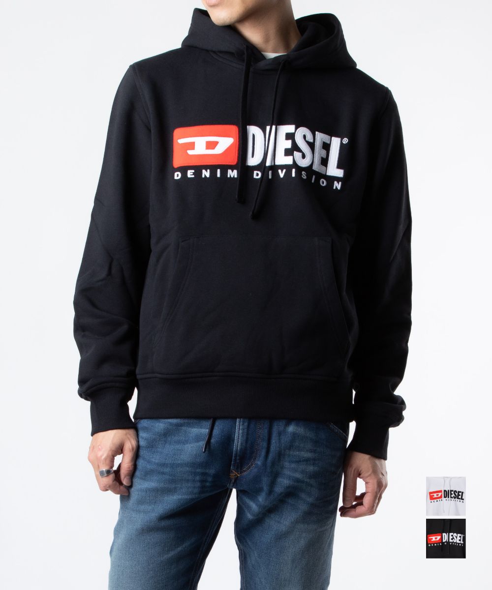 楽天UBLANCディーゼル DIESEL A03757 0BAWT パーカー メンズ トップス スウェット シンプル Dロゴ コットン ストリート アメカジ カジュアル 長袖 フーディー スポーツ 秋冬 S-GINN-HOOD-DIV ブラック ホワイト XS S M L XL