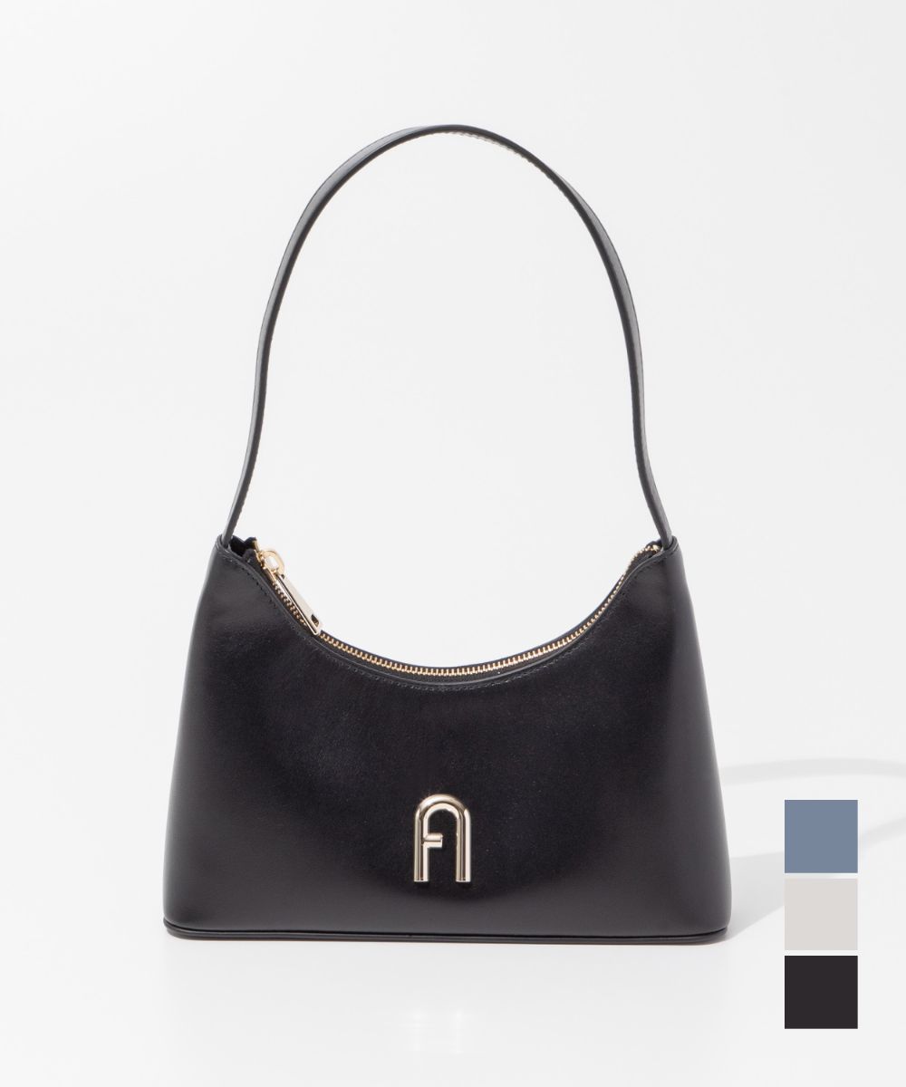 フルラ FURLA WB00863 AX0733 ハンドバッグ DIAMANTE MINI SHOULDER BAG レディース バッグ ディアマンテ ミニ ショルダーバッグ カジュアル アーチロゴ レザー ホーボーバッグ お出かけ プレゼント 鞄 ブラック ホワイト