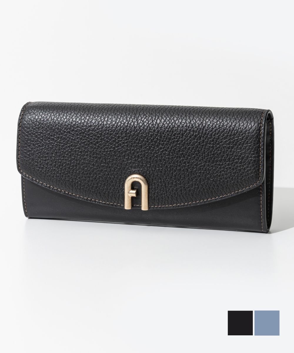 フルラ FURLA WP00216 BX0053 長財布 PRIMULA CONTINENTAL WALLET SLIM レディース 財布 プリムラ コンチネンタルウォレット スリム レザー 本革 ロゴ シンプル ギフト プレゼント おしゃれ お祝い ブラック / セレスティアル