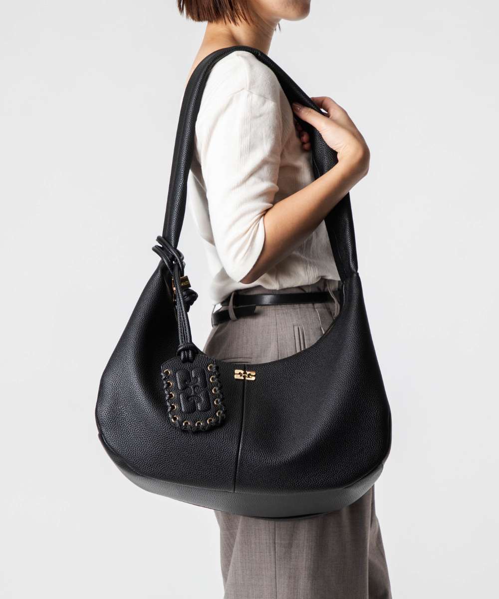 乐天商城 - ガニー GANNI Grained Medium Hobo bag グレインド ミディアム ホーボーバッグ A6981 5894 ショルダーバッグ レディース バッグ