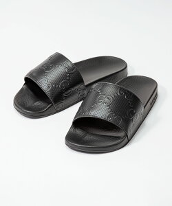 å GUCCI 681880 UKU00   塼 GG 饤ɥ ˥ 饰奢꡼ ֥ ꥢ ӡ Ĥä 1000  SLIDE SANDAL ֥å 25.028.0cm