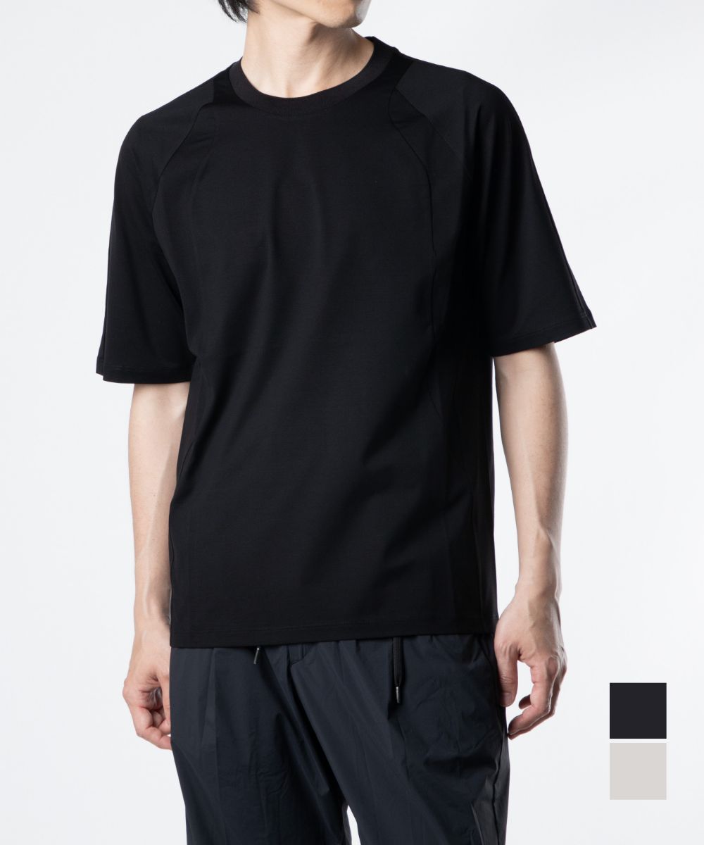 ヘルノ HERNO JG00040UL 52003 Tシャツ SUPERFINE COTTON STRETCH メンズ トップス 半袖 ショートスリーブ カジュアル シンプル 春夏 コットン 綿 ストレッチ ブラック 46 48 50