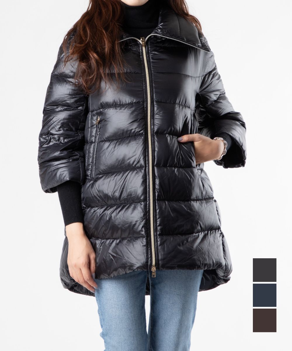 ヘルノ HERNO PI0001DIC 12017Z ダウンジャケット DOWN JACKET レディース アウター ダウンコート 防寒着 ビジネス カジュアル 長袖 秋冬 ウェア シンプル ギフト プレゼント 暖かい ネイビーブルー ブラック 40〜44