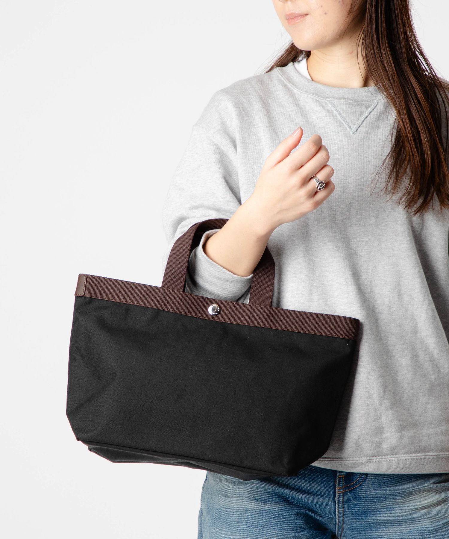 エルベシャプリエ Herve Chapelier Cordura Nylon Square Tote B5 Size M コーデュ...
