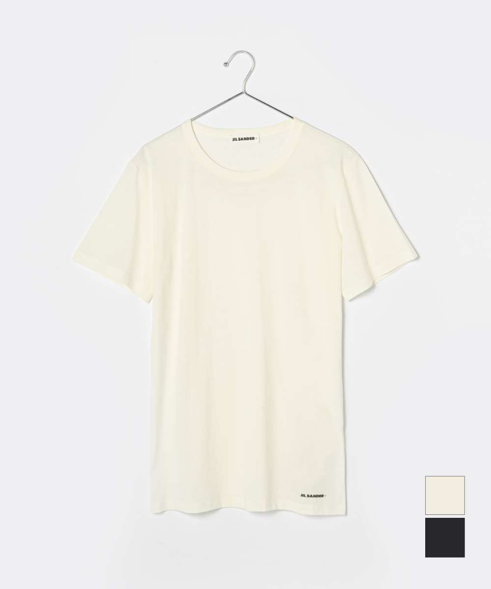 ジルサンダー プラス JIL SANDER+ J47GC0012 J45031 Tシャツ メンズ トップス 半袖 ロゴ カジュアル シンプル 春夏 コットン カットソー 綿 ギフト プレゼント T SHIRT CN SS ホワイト ブラック S M L