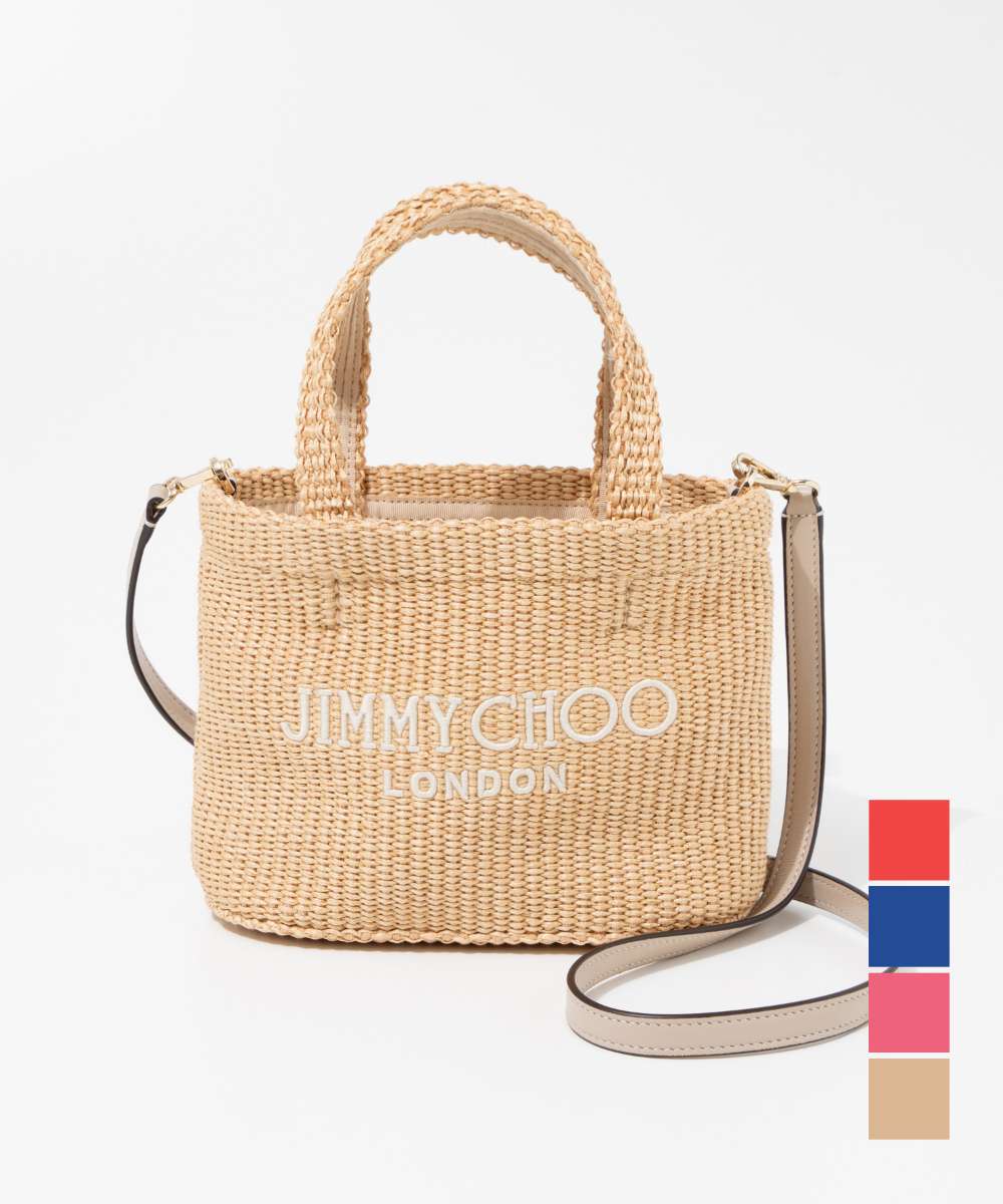 ジミーチュウ JIMMY CHOO BEACH TOTE E/W MINI JYN ショルダーバッグ レディース バッグ ビーチ ミニバッグ ラフィア ロゴ刺繍 トート 旅行 おしゃれ プレゼント 鞄 お祝い お出かけ ギフト ラテ ナチュラルのサムネイル