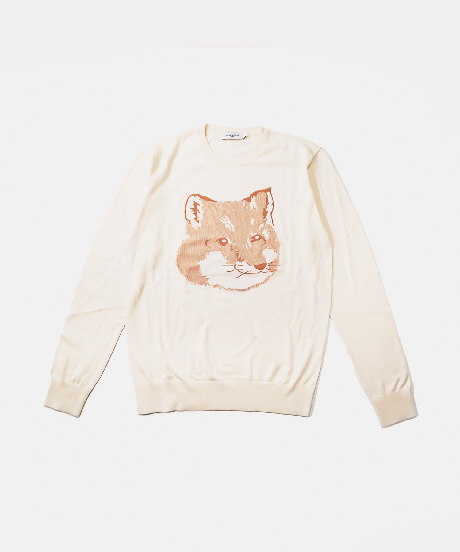 メゾンキツネ MAISON KITSUNE IU00527KT1058 ニット メンズ レディース トップス 長袖 ピケ フォックスヘッド Rネック プルオーバ...