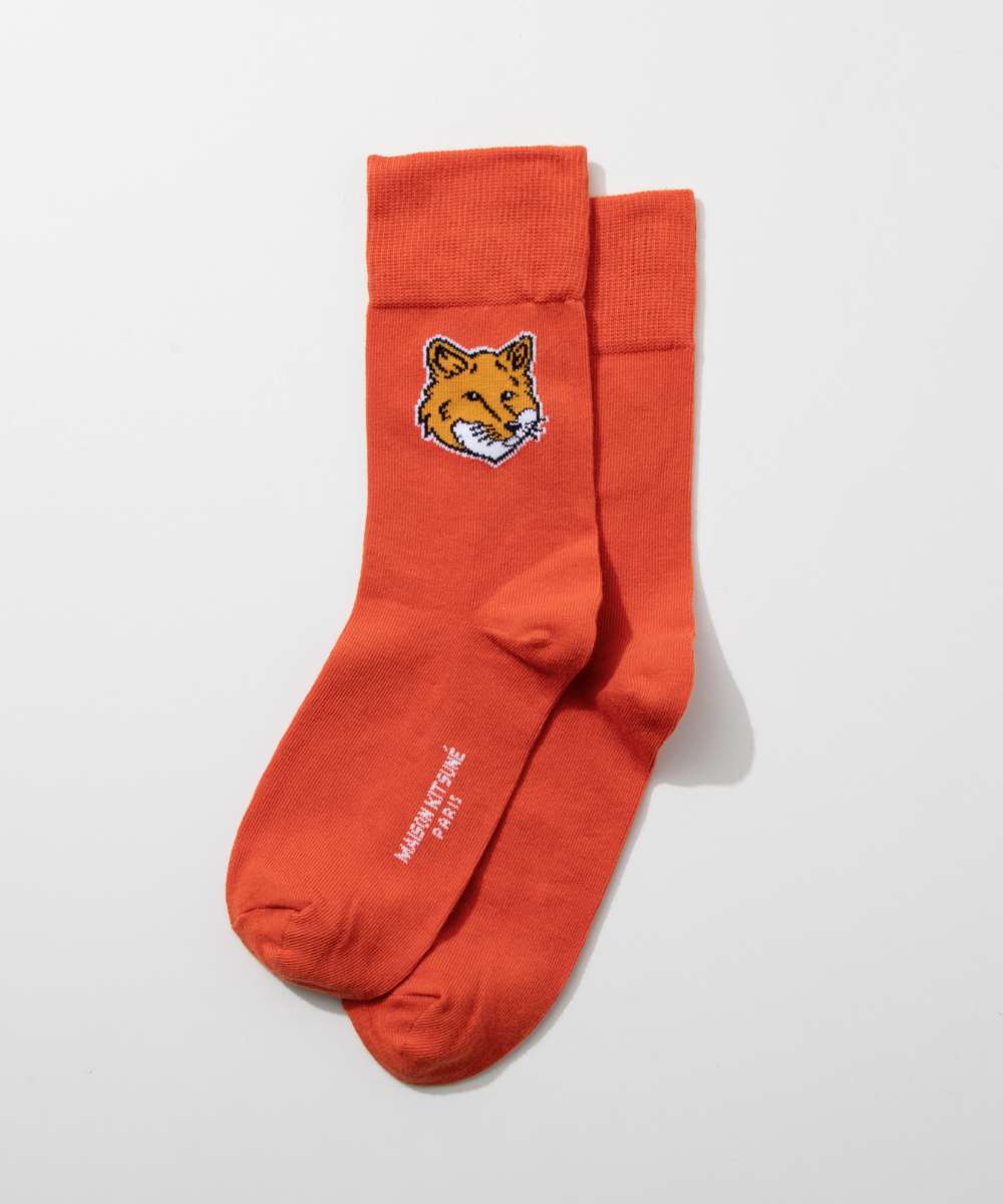 メゾンキツネ 小物 メンズ メゾンキツネ MAISON KITSUNE LM06401KT0010 靴下 FOX HEAD SOCKS メンズ ファッション小物 フォックスヘッド ソックス シンプル ロゴ コットン くつ下 アンクル 無地 プレゼント ギフト ラスト 36/39、40/45