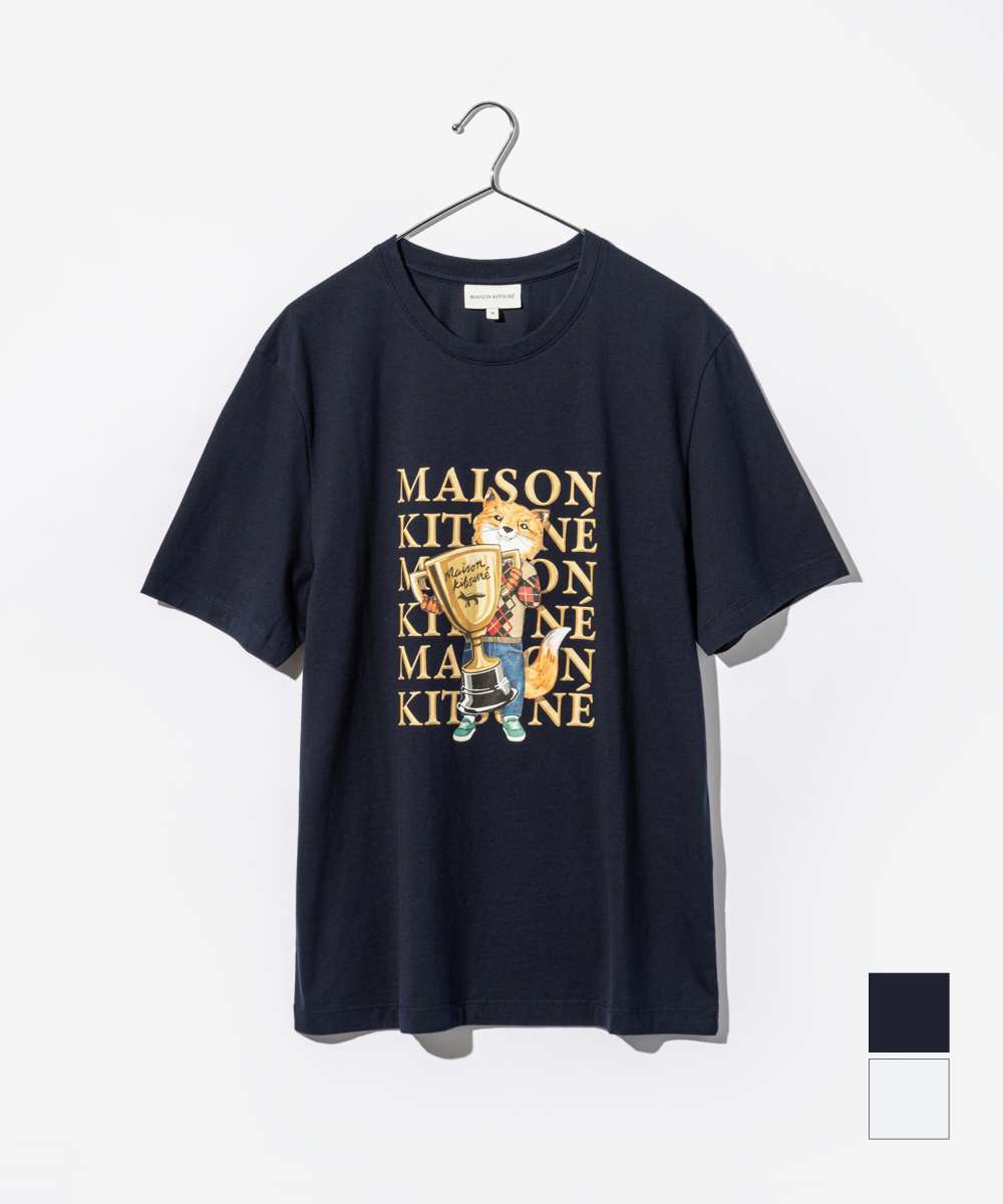 楽天UBLANCメゾンキツネ MAISON KITSUNE LM00123KJ0008 Tシャツ FOX CHAMPION REGULAR TEE-SHIRT メンズ トップス 半袖 フォックス チャンピオン レギュラー コットン 春夏 カジュアル 綿 ストリート ネイビー ホワイト S M L
