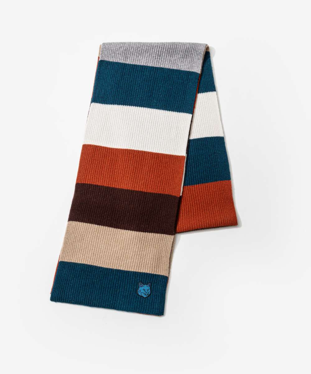 メゾンキツネ MAISON KITSUNE LW06207KT1093 スカーフ PREPPY STRIPED SCARF メンズ ファッション小物 プレッピー ストライプ マフラー ウール おしゃれ プレゼント ギフト 贈り物 誕生日 記念 お祝い 秋冬 防寒 マルチコストライプ